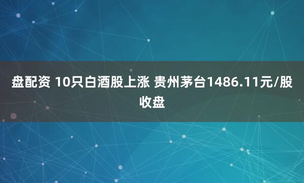 盘配资 10只白酒股上涨 贵州茅台1486.11元/股收盘
