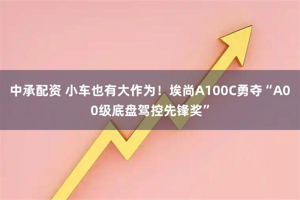 中承配资 小车也有大作为！埃尚A100C勇夺“A00级底盘驾控先锋奖”