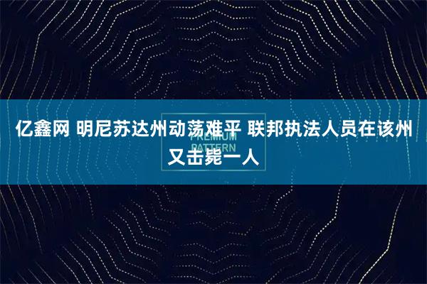 亿鑫网 明尼苏达州动荡难平 联邦执法人员在该州又击毙一人